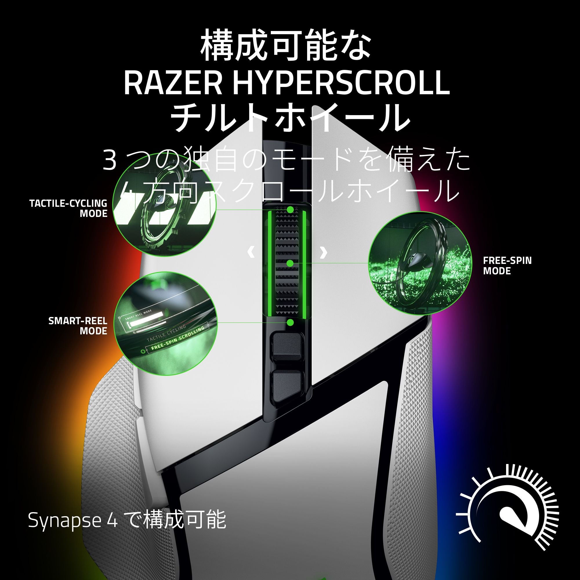 Razer Basilisk V3 Pro 35K (White Edition) レイザー バシリスク ブイスリー プロ 35K ホワイトエディション thumbnail 2