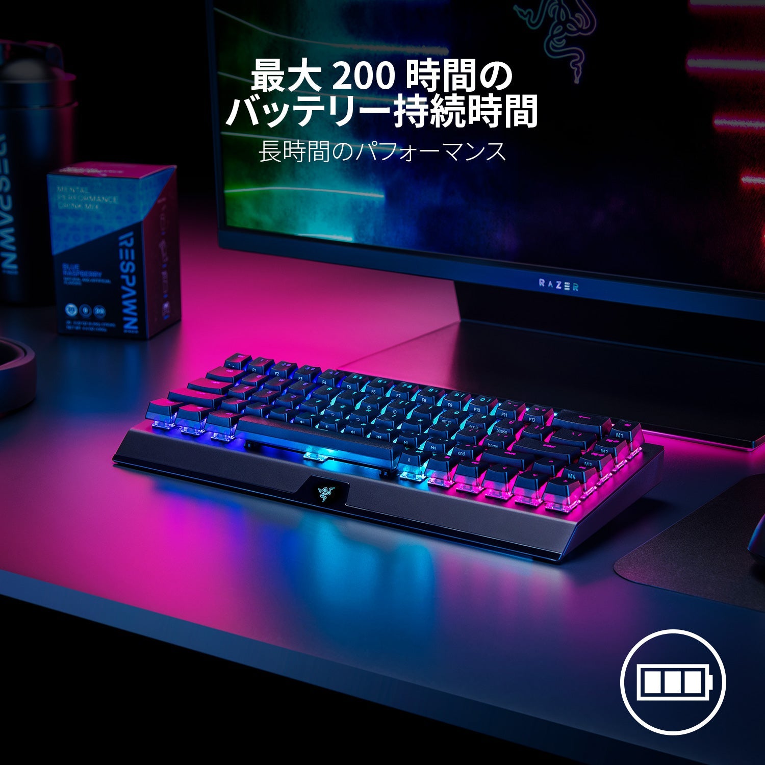 Razer BlackWidow V3 Mini HyperSpeed Phantom Pudding Edition Yellow Switch ブラックウィドウ ブイスリー ミニ ハイパースピード ファントム プディング エディション イエロー スイッチ thumbnail 6