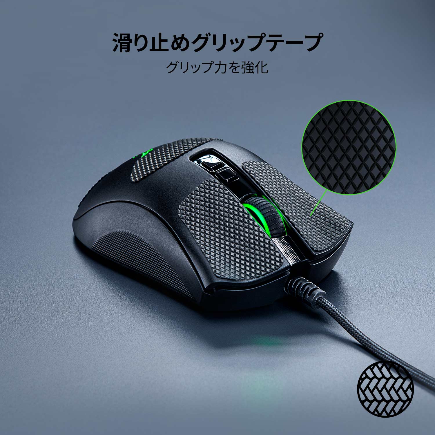 Razer Mouse Grip Tape (DeathAdder V2 Pro/DeathAdder V2 / DeathAdder Elite/DeathAdder Essential) マウスグリップテープ (デスアダー ブイツー プロ / デスアダー ブイツー / デスアダー エリート / デスアダー エッセンシャル) thumbnail 2