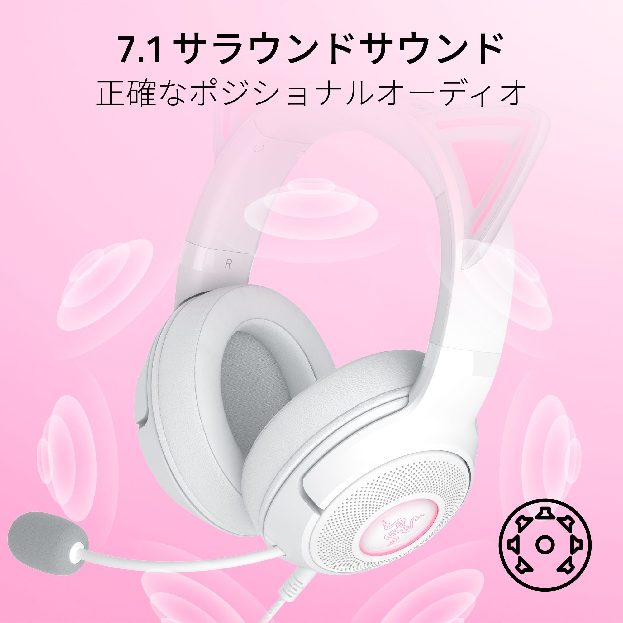 Razer Kraken Kitty V2 (White) レイザー クラーケン キティ ブイツー ホワイト thumbnail 6