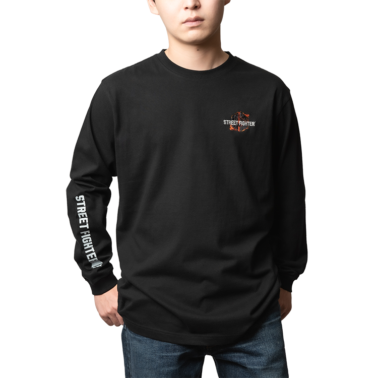 ストリートファイター SF6ロゴ刺繍 プリント ロンT ブラック thumbnail 5