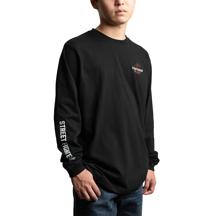 ストリートファイター SF6ロゴ刺繍 プリント ロンT ブラック thumbnail 6
