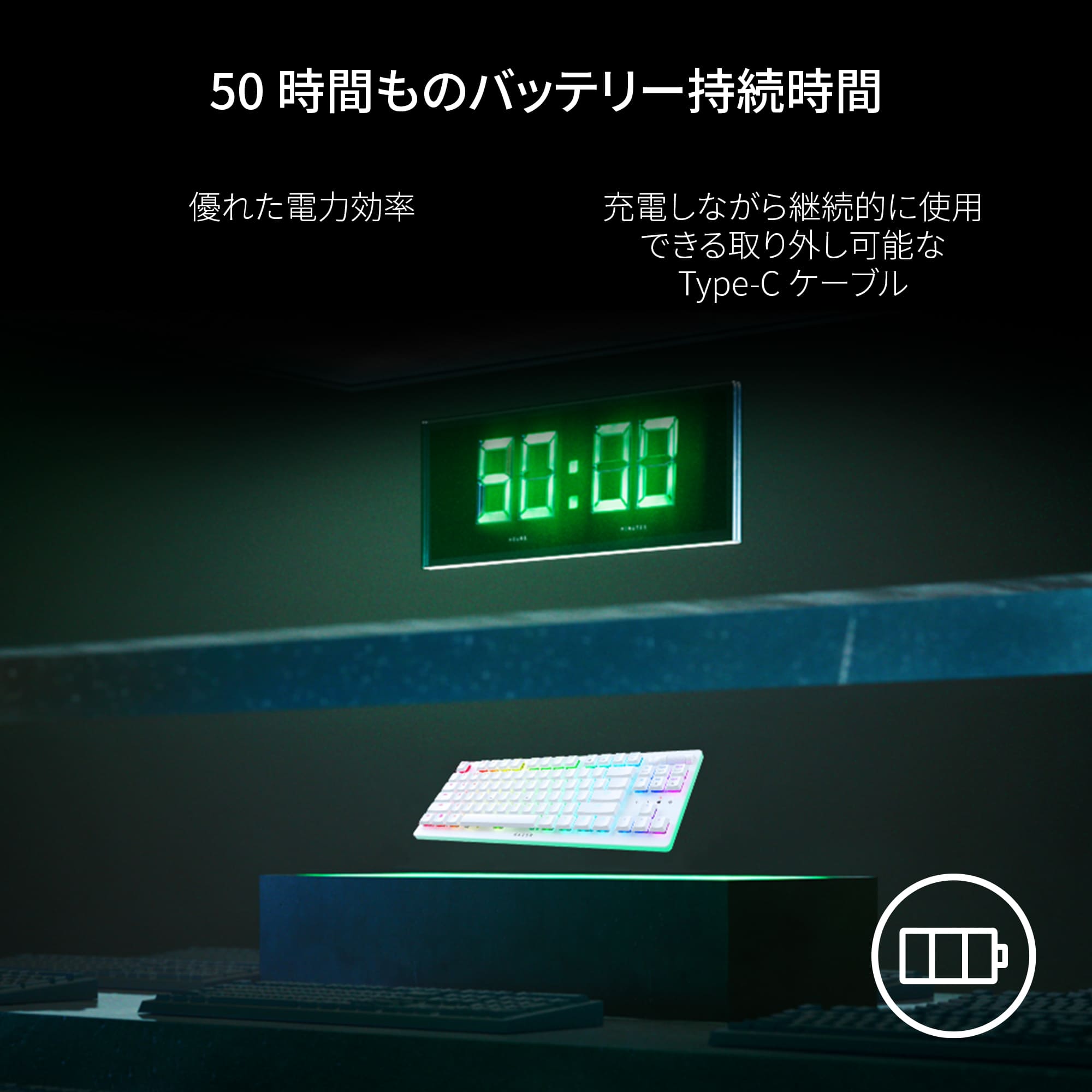 Razer DeathStalker V2 Pro Tenkeyless White Edition Linear Optical Switch デスストーカーブイツープロ テンキーレス リニアオプティカルスイッチ ホワイト エディション thumbnail 4