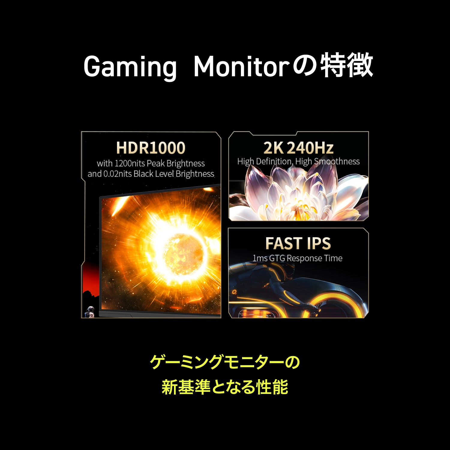 GRAPHT Gaming Monitor - GR2724ML-BK 27インチ MiniLED ゲーミングモニター WQHD 240Hz 3年保証 thumbnail 4
