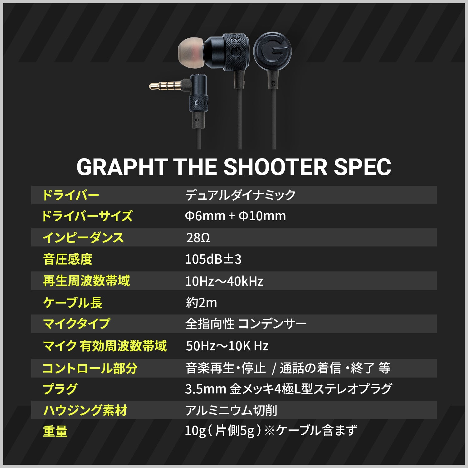 【予約受付中】THE SHOOTER（GRT042-SHT-2M/有線イヤホン 2.0m） thumbnail 8