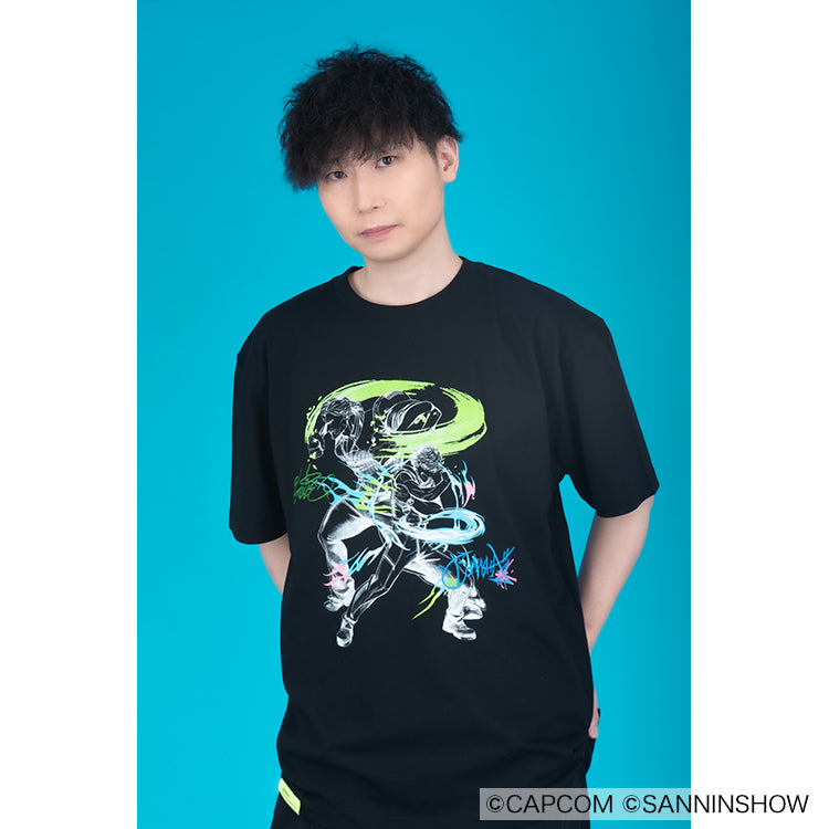 【予約受付中】ドンピシャ×ガイル 刺繍Tシャツ (ドンピシャ×ガイル ソニックブーム) ブラック thumbnail 2