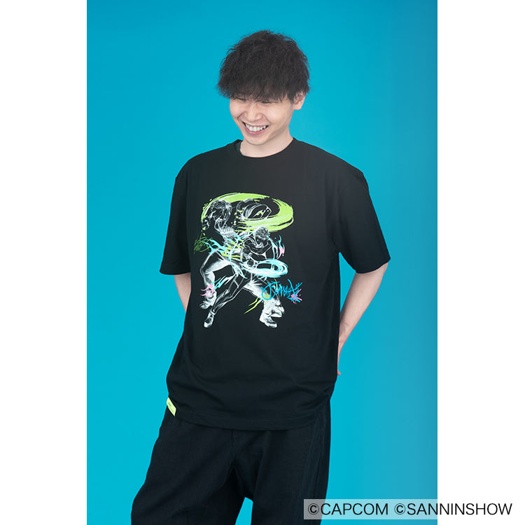 【予約受付中】ドンピシャ×ガイル 刺繍Tシャツ (ドンピシャ×ガイル ソニックブーム) ブラック thumbnail 3