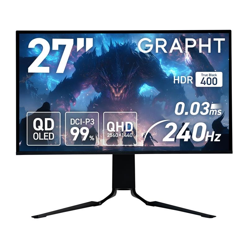 Gaming Monitor - GR2724OEL-BK 有機EL ゲーミングモニター WQHD 240Hz 2年保証 thumbnail 1