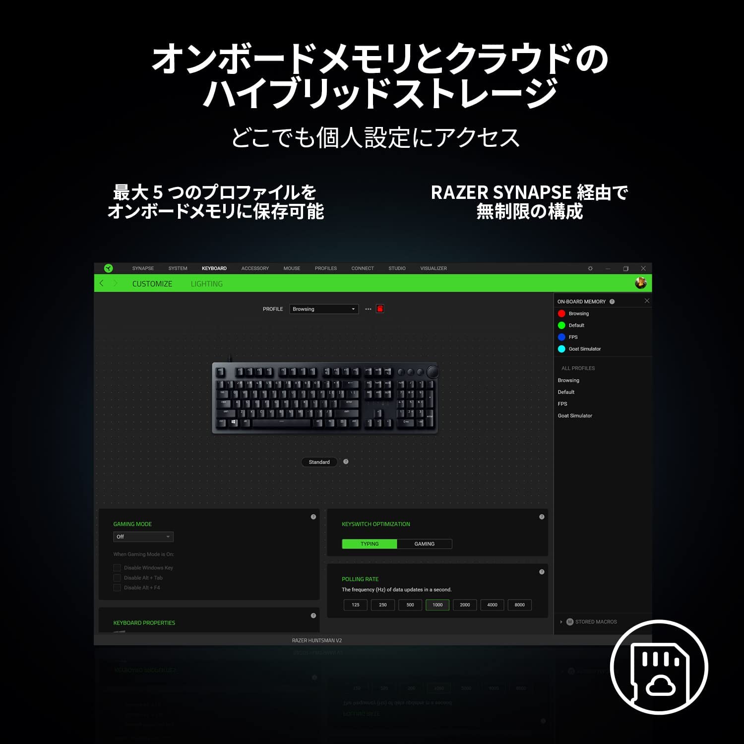 Razer Huntsman V2 JP Linear Optical Switch ハンツマン ブイツー ジェーピー リニア オプティカル スイッチ thumbnail 7