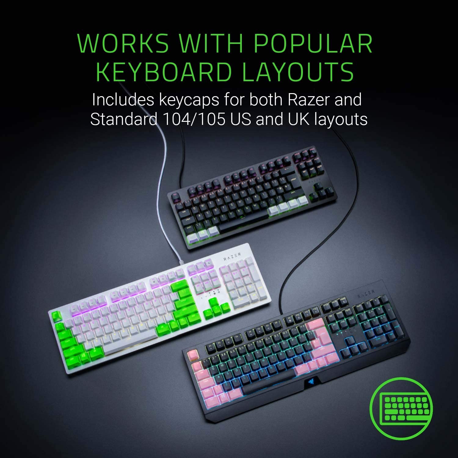 Razer PBT Keycap Green - US  ピービーティー キーキャップ グリーン ユーエス thumbnail 7