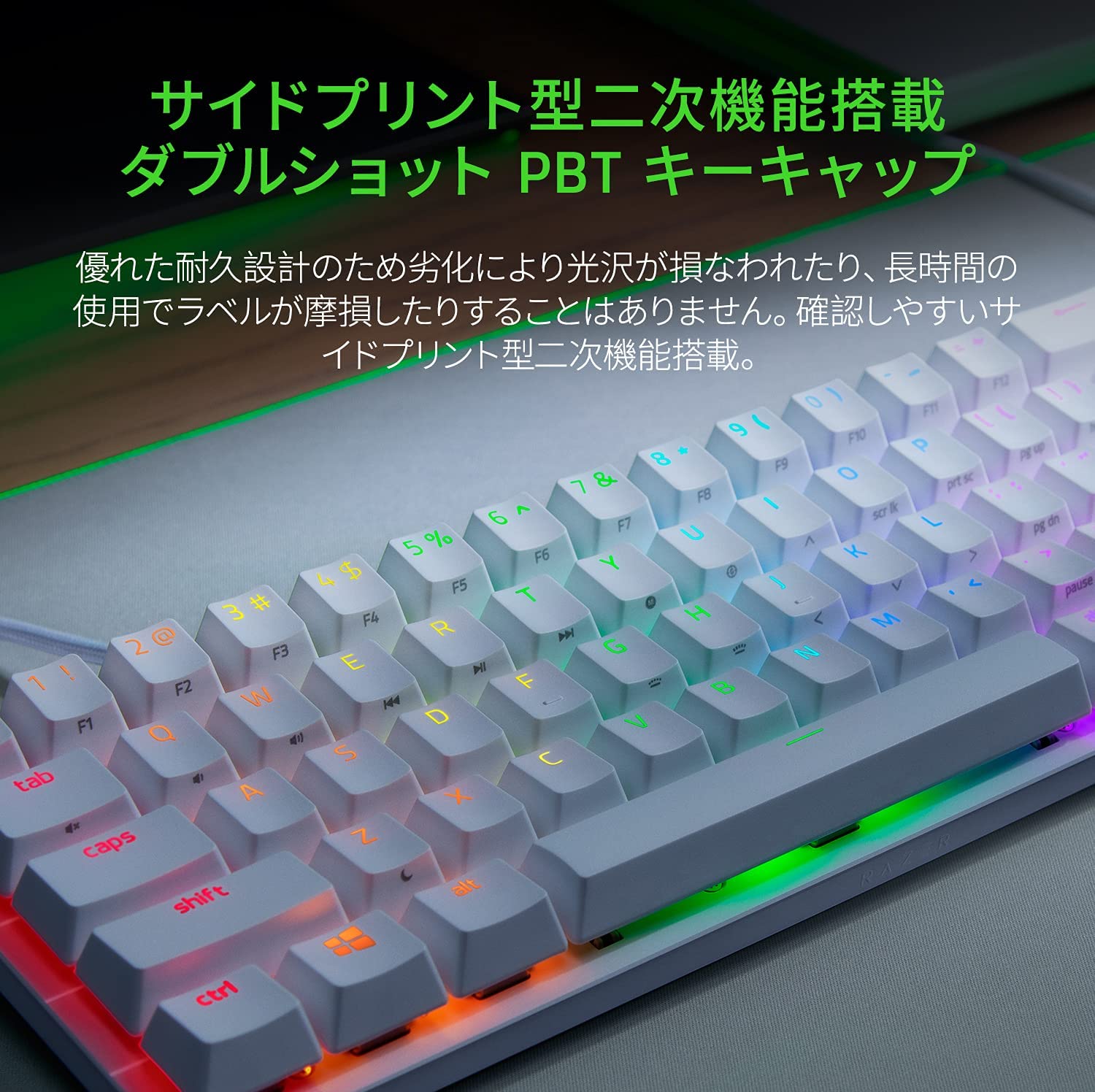 Razer Huntsman Mini Mercury White - Linear Optical Switch  ハンツマン ミニ マーキュリー ホワイト リニア オプティカル スイッチ thumbnail 3