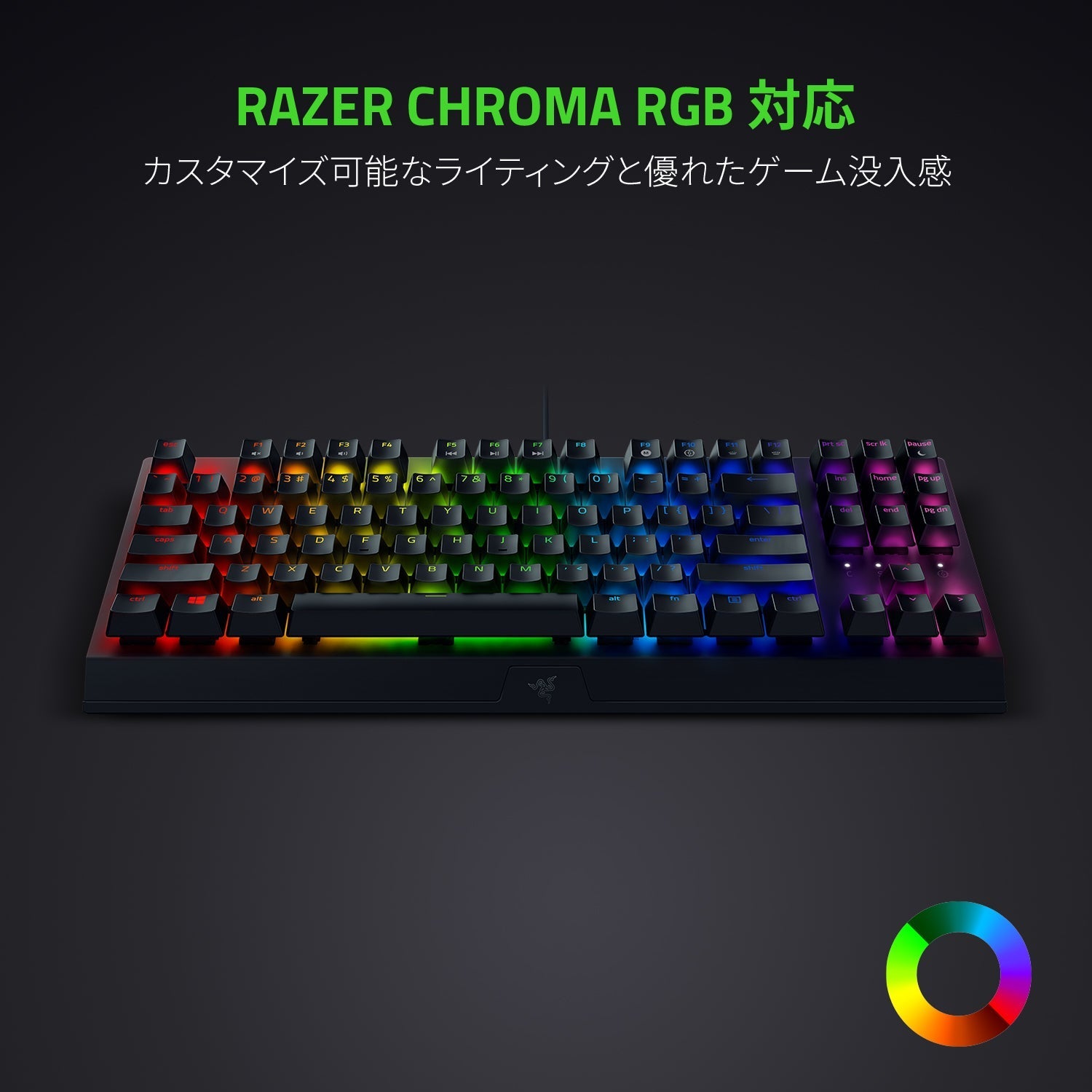 【アウトレット/パッケージ不良品】Razer BlackWidow V3 Tenkeyless JP - Green Switch ブラックウィドウ ブイスリー テンキーレス ジェーピー グリーン スイッチ thumbnail 4