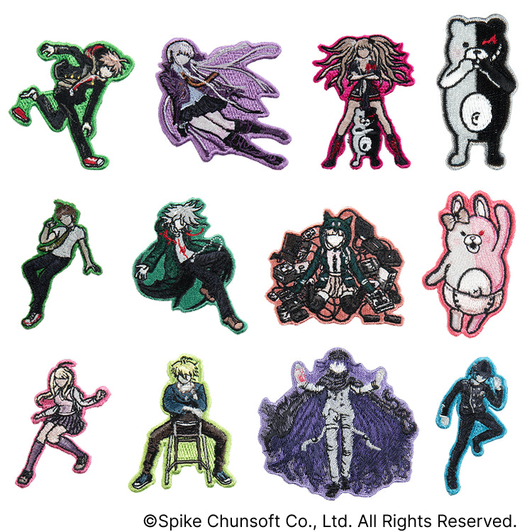 ダンガンロンパシリーズ 刺繍ステッカー (苗木誠/霧切響子/江ノ島盾子/モノクマ/日向創/狛枝凪斗/七海千秋/モノミ/赤松楓/天海蘭太郎/王馬小吉/最原終一)