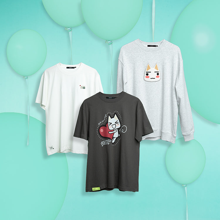 【予約受付中】どこでもいっしょ プリントTシャツ (どこでもいっしょ トロ/ハート) ヘイジーブラック thumbnail 5