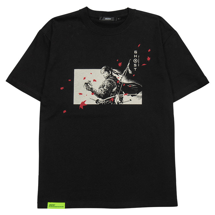 【予約受付中】Ghost of Tsushima プリントTシャツ (Ghost of Tsushima キービジュアル) ブラック thumbnail 1