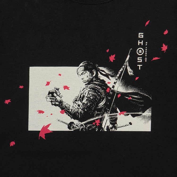 【予約受付中】Ghost of Tsushima プリントTシャツ (Ghost of Tsushima キービジュアル) ブラック thumbnail 5