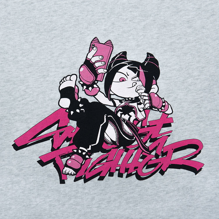 【予約受付中】ストリートファイター オーバーサイズプリントスウェット (がんばれジュリちゃん ジュリちゃん) ブラック/アッシュ thumbnail 7