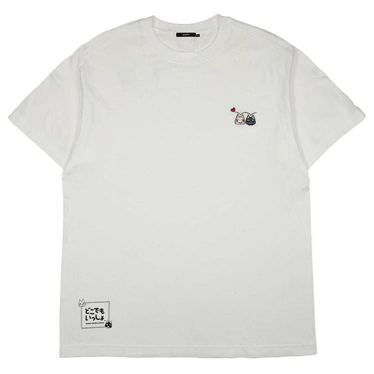 トロとクロの刺繍Tシャツ ホワイト