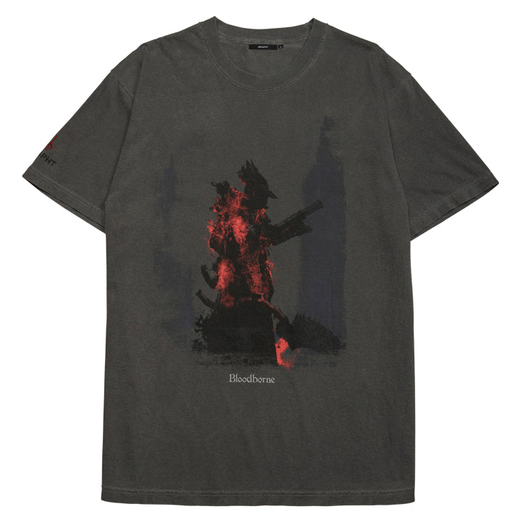 【予約受付中】Bloodborne ヴィンテージプリントTシャツ (Bloodborne 狩人) グレー thumbnail 1