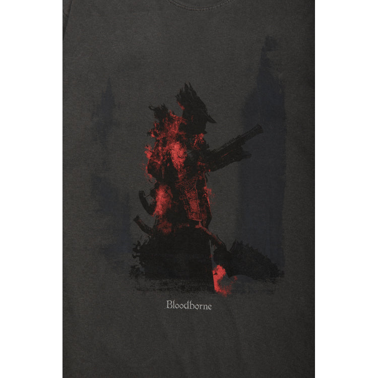 【予約受付中】Bloodborne ヴィンテージプリントTシャツ (Bloodborne 狩人) グレー thumbnail 4