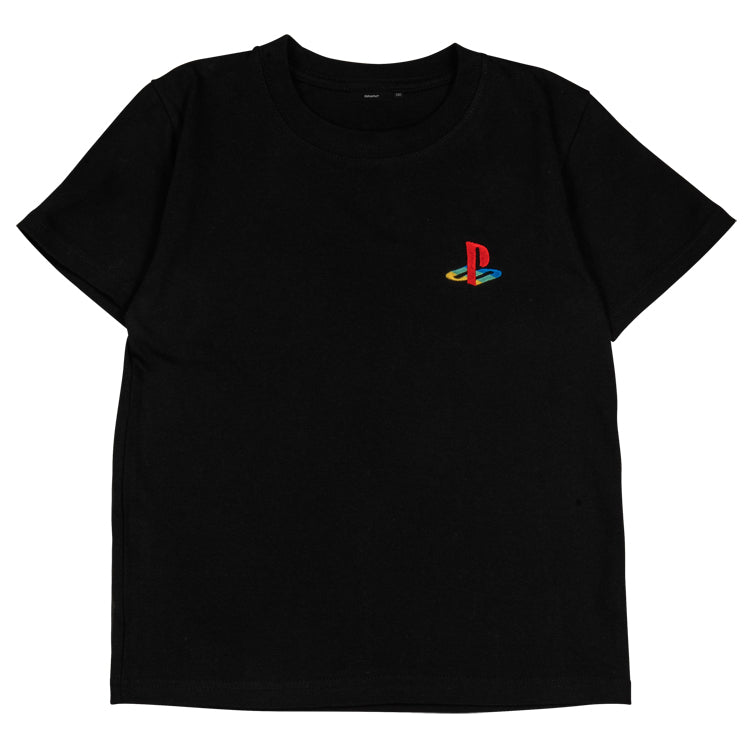 【予約受付中】Heritage ワンポイント刺繍Tシャツ (キッズサイズ) / PlayStation™ ブラック thumbnail 1