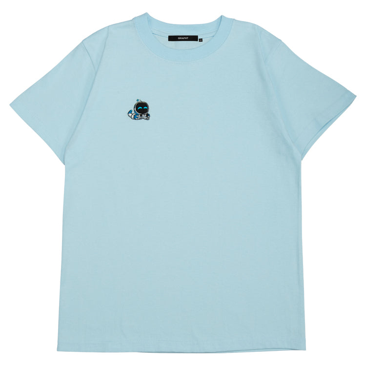 ASTRO BOT キッズ刺繍Tシャツ (ASTRO BOT ゲーム) ライトブルー thumbnail 3