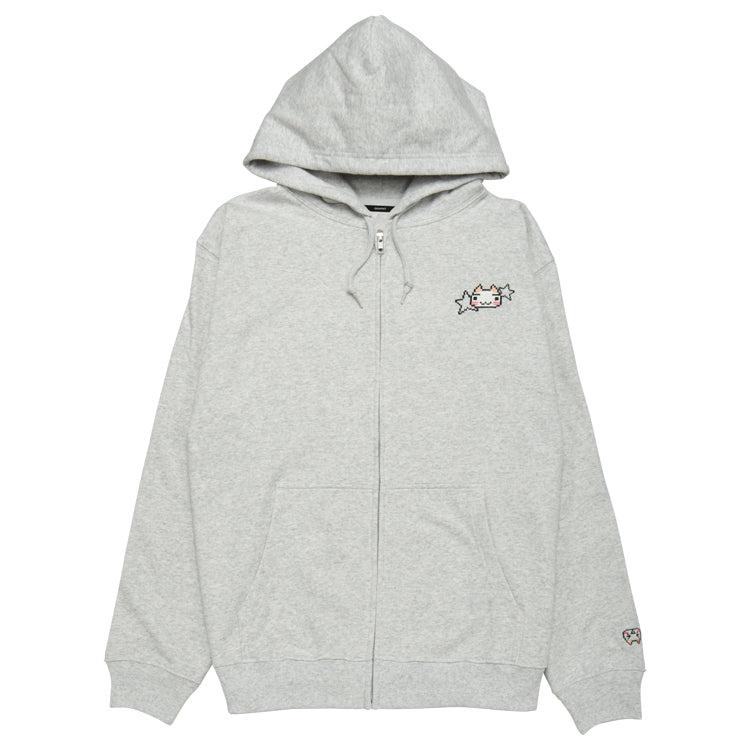【予約受付中】どこでもいっしょ 刺繍ジップパーカー (どこでもいっしょ トロ) グレー