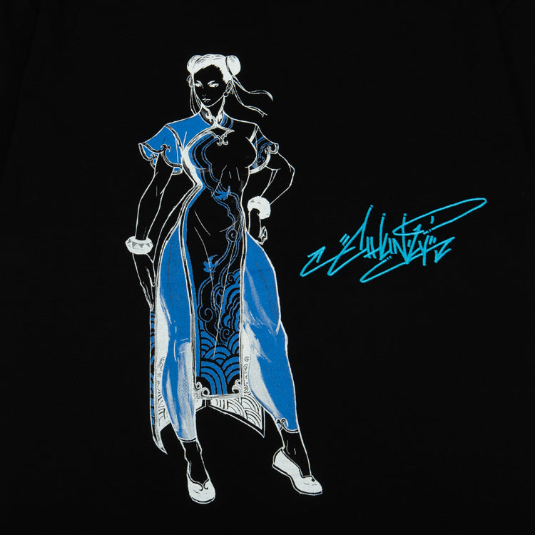 【予約受付中】ストリートファイター キャラクターTシャツ (ストリートファイター6 春麗) ブラック thumbnail 3