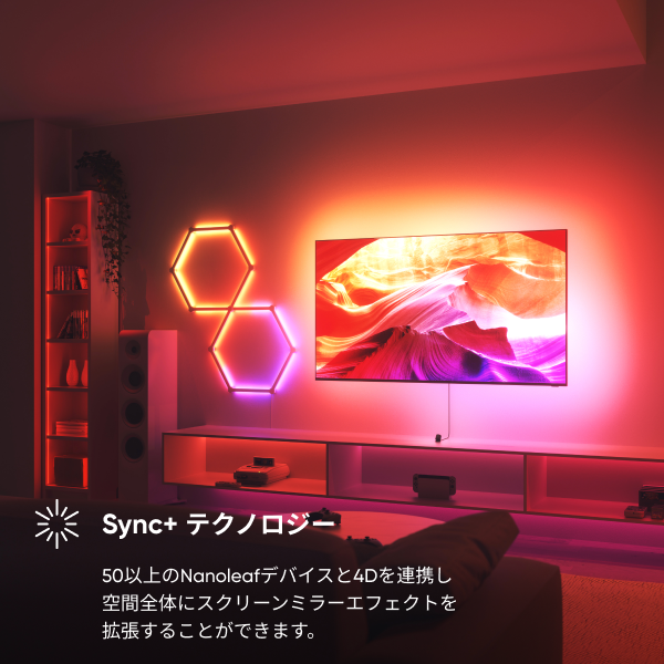 Nanoleaf 4D スクリーンミラー＋ライトストリップパック(85インチまでのテレビやモニター用) ナノリーフ フォーディー