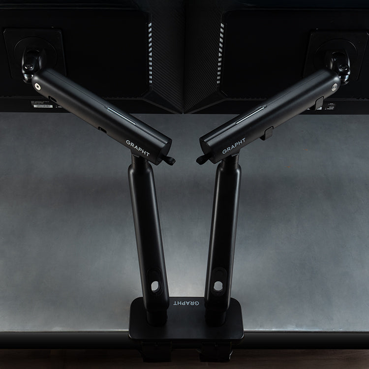 【予約受付中】GRAPHT Dual Monitor Arm Cover for Aero (White/Black) thumbnail 2