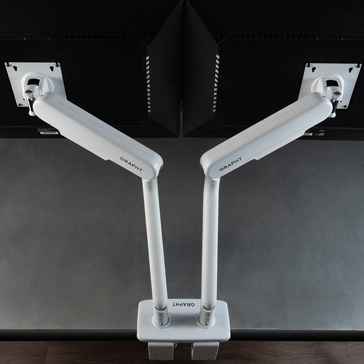 【予約受付中】GRAPHT Dual Monitor Arm Cover for Aero (White/Black) thumbnail 3