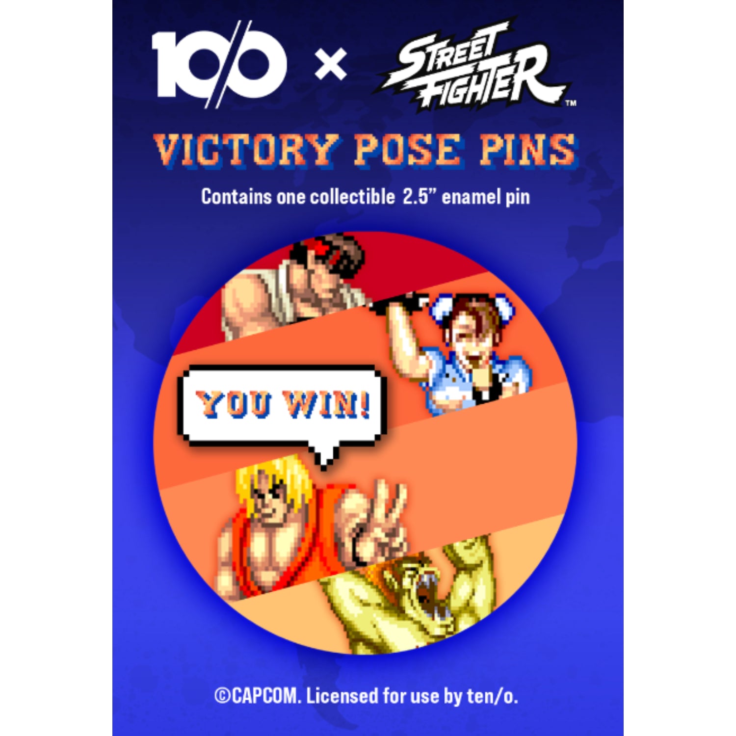 【予約受付中】【全10種】ストリートファイター 勝利ポーズ SF2 キャラクターエナメルピンバッジ