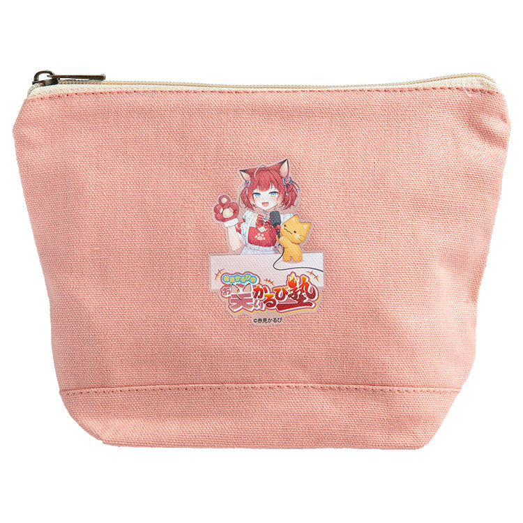 赤見かるびの「お笑いかるび塾」ポーチ ピンク ※赤見かるびの「お笑いかるび塾」オフィシャルグッズ 税込3,000円以上で送料無料!他の商品含む場合は税込10,000円以上!