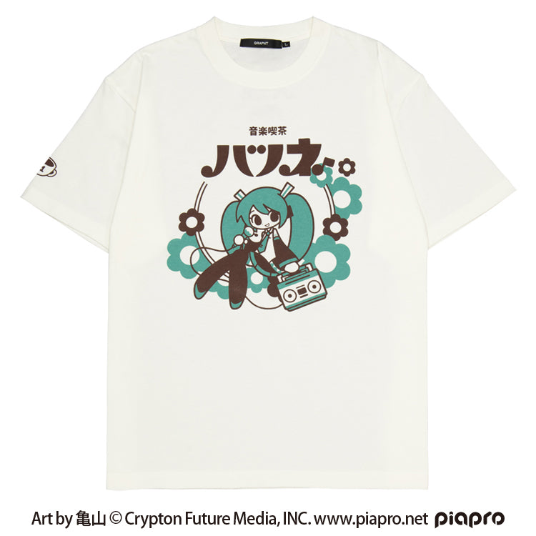 【予約受付中】初音ミク Tシャツ (初音ミク Art by 亀山 ラジカセ) バニラホワイト thumbnail 1