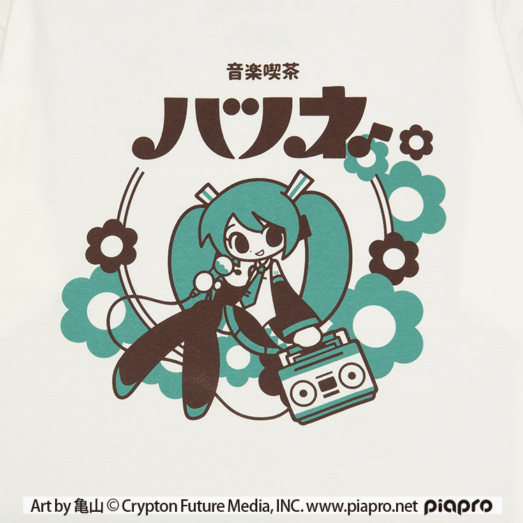 【予約受付中】初音ミク Tシャツ (初音ミク Art by 亀山 ラジカセ) バニラホワイト thumbnail 4