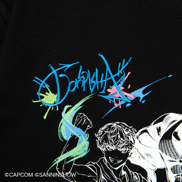 【予約受付中】ドンピシャ×ガイル 刺繍Tシャツ (ドンピシャ×ガイル Ver.0) ブラック thumbnail 5