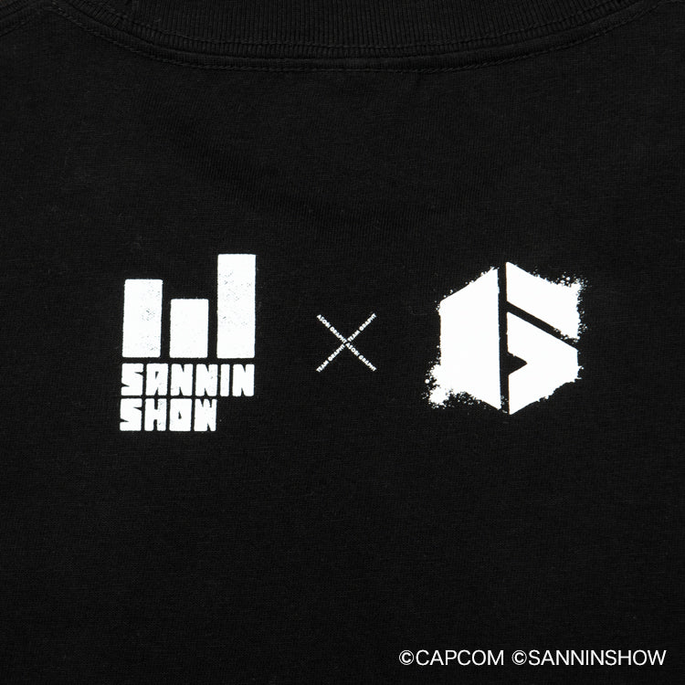 【予約受付中】ドンピシャ×ガイル 刺繍Tシャツ (ドンピシャ×ガイル Ver.0) ブラック thumbnail 4