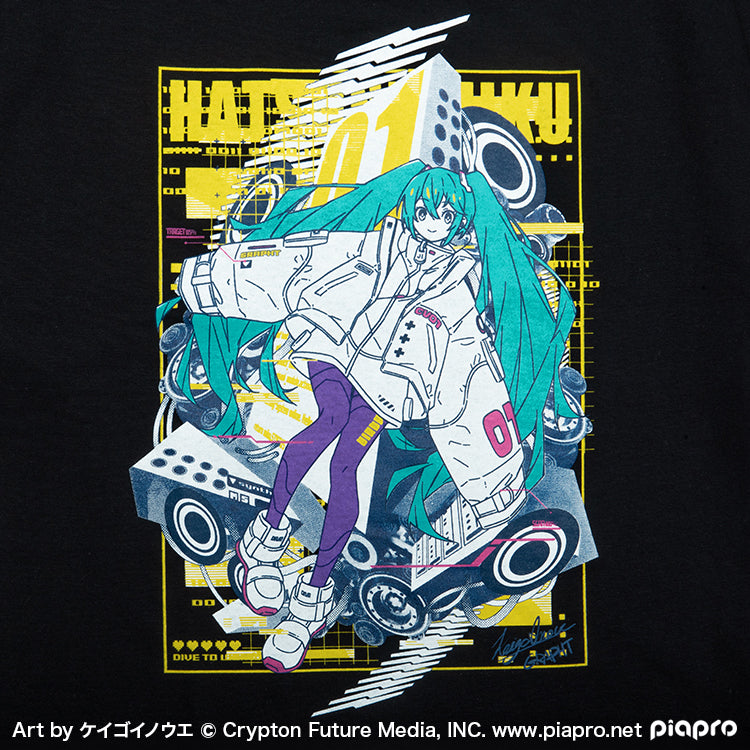 【予約受付中】初音ミク Tシャツ (初音ミク Art by ケイゴイノウエ) ホワイト/ブラック thumbnail 7