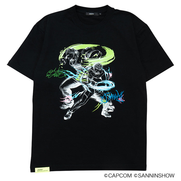 【予約受付中】ドンピシャ×ガイル 刺繍Tシャツ (ドンピシャ×ガイル ソニックブーム) ブラック thumbnail 7