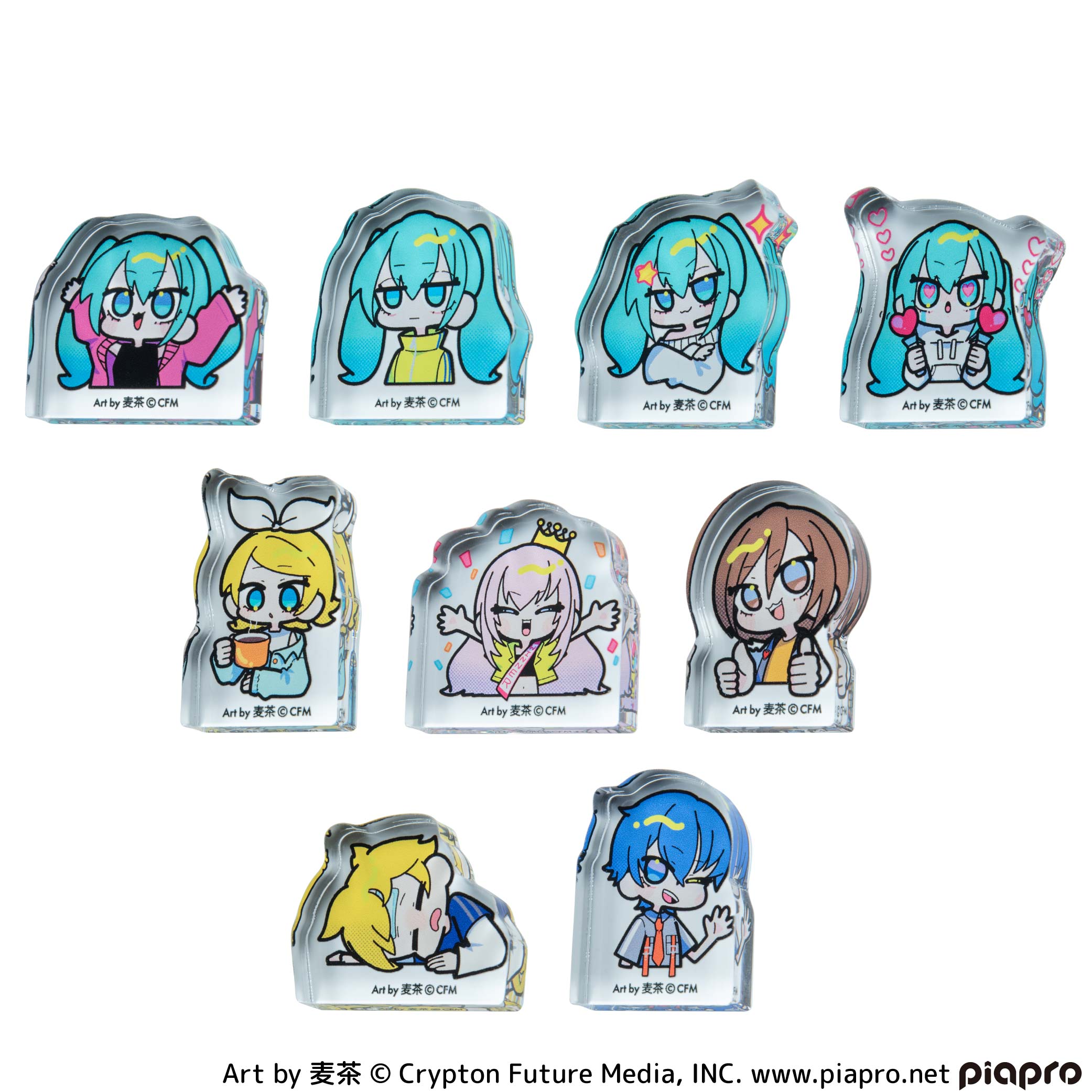【予約受付中】【コンプリートセット全9種】初音ミク トレーディングダイカットアクリルブロック (初音ミク Art by 麦茶) 9個入り thumbnail 1