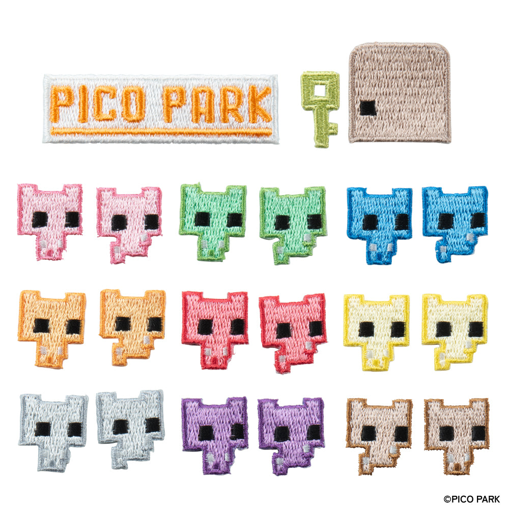 【予約受付中】【全11種】PICO PARK 刺繍ステッカー (PICO PARK タイトルロゴ/ピコキャット/カギ＆ドアセット)