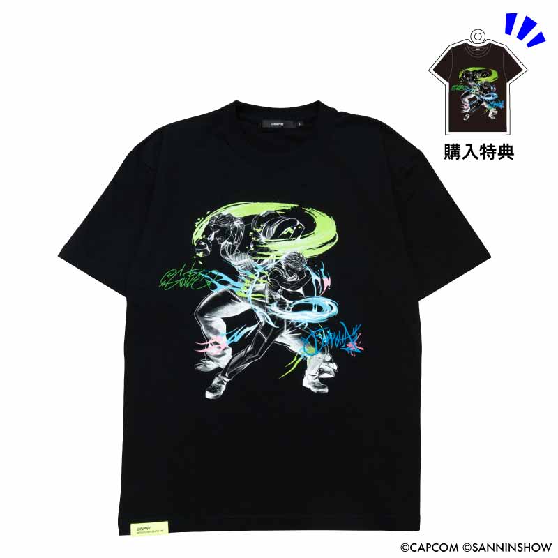 【予約受付中】ドンピシャ×ガイル 刺繍Tシャツ (ドンピシャ×ガイル ソニックブーム) ブラック thumbnail 1