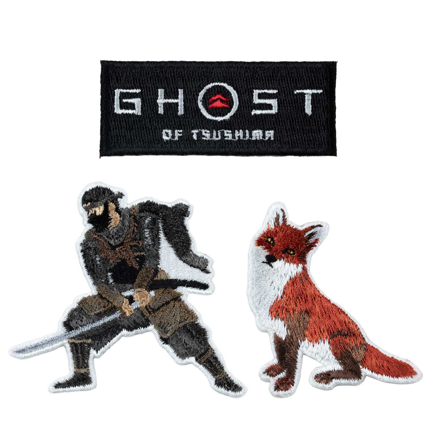 【予約受付中】Ghost of Tsushima 刺繍ステッカー (Ghost of Tsushima タイトルロゴ・狐・境井 仁) thumbnail 1